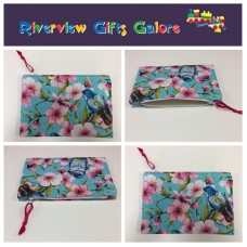 Zip Clutch / Purse / Bag / Pouch - Blue Bird